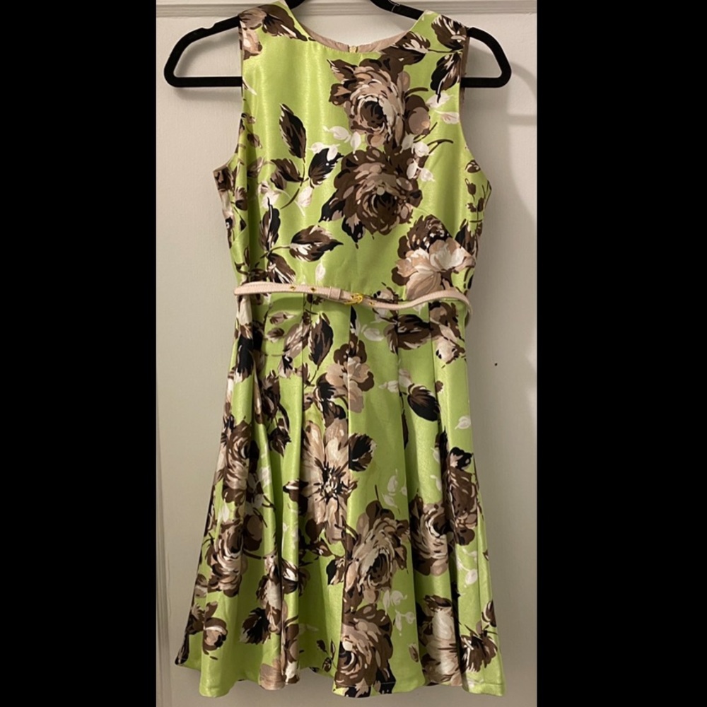 Green floral dress